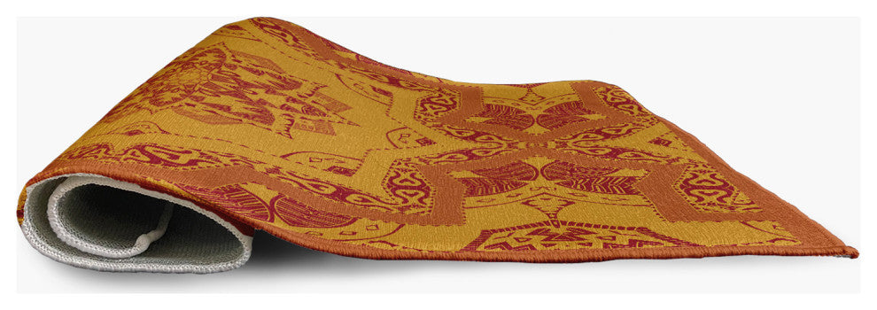Shawl Indoor/Outdoor Rug, Nutmeg, 5' Round