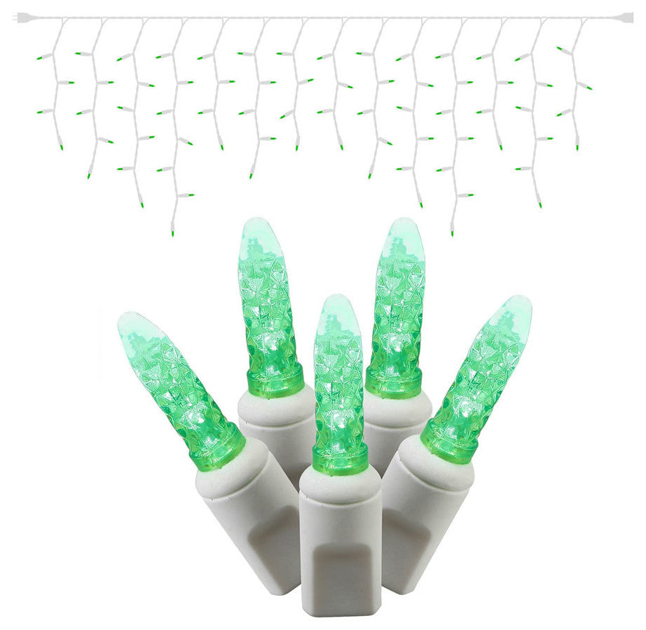 70Lt Led Green/Ww M5 Icicle Set 9'L