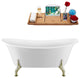59" Streamline N1080BNK-IN-WH Clawfoot Tub and Tray With Internal Drain