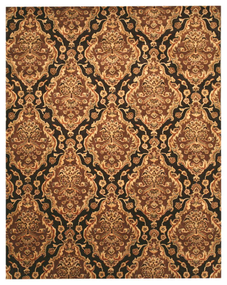 EORC Brown Hand-Tufted Wool Sandra Rug, 5'x8'