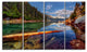Floating Lake in Mountain Lake, Large Landscape Canvas Print, 48"x28", 4 Panels