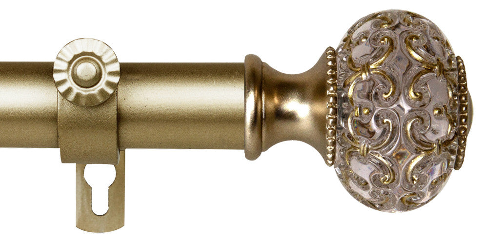 Bailey 1" Curtain Rod, Gold, 120-170"