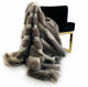 Plutus Gray Two Tone Feather Faux Fur Luxury Throw Blanket, 80"x110"