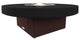 Circular Fire Pit Table, 48 D, Propane, Black Powdercoat Top, Dark Cherry