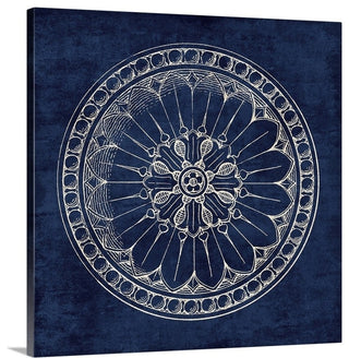"Rosette I Indigo" Wrapped Canvas Art Print, 30"x30"x1.5"