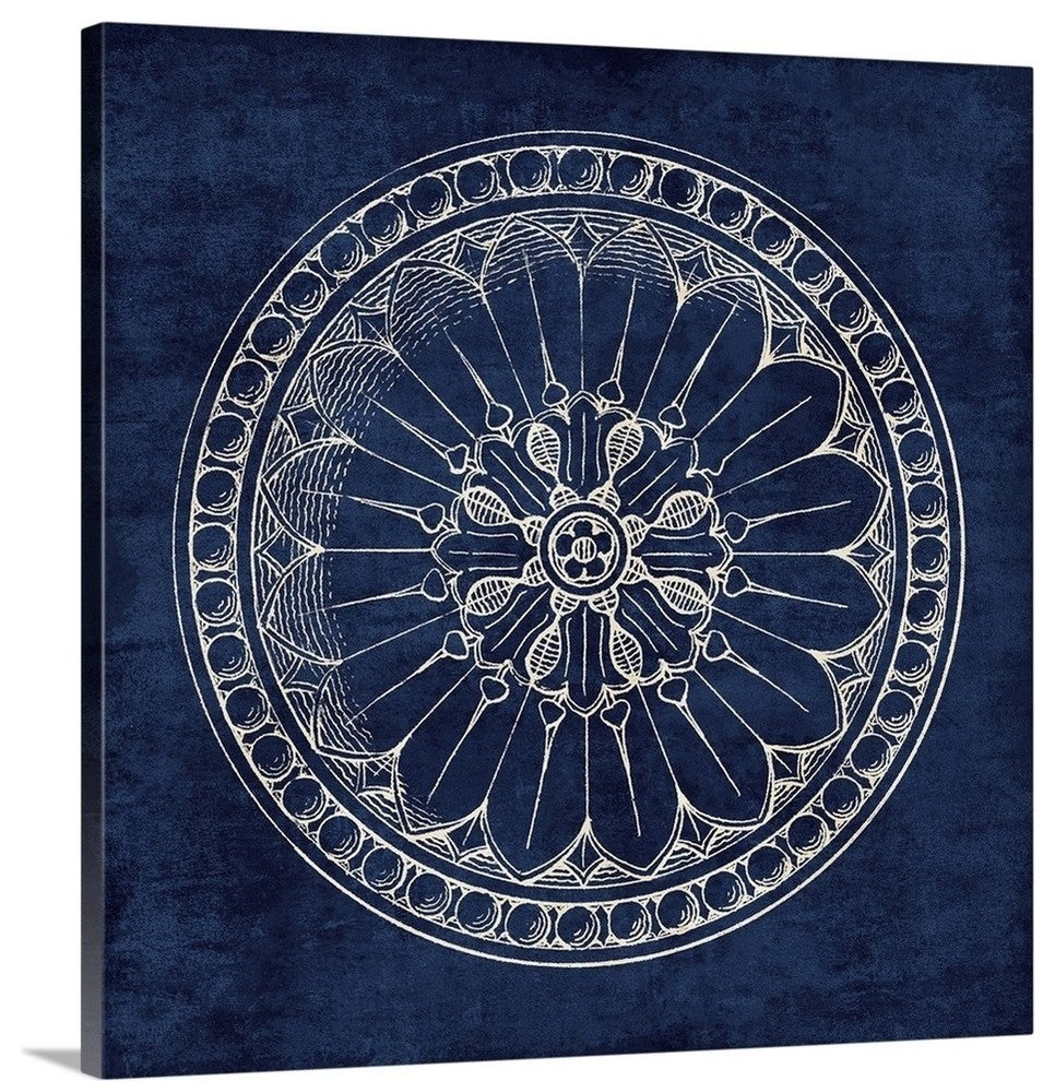 "Rosette I Indigo" Wrapped Canvas Art Print, 30"x30"x1.5"