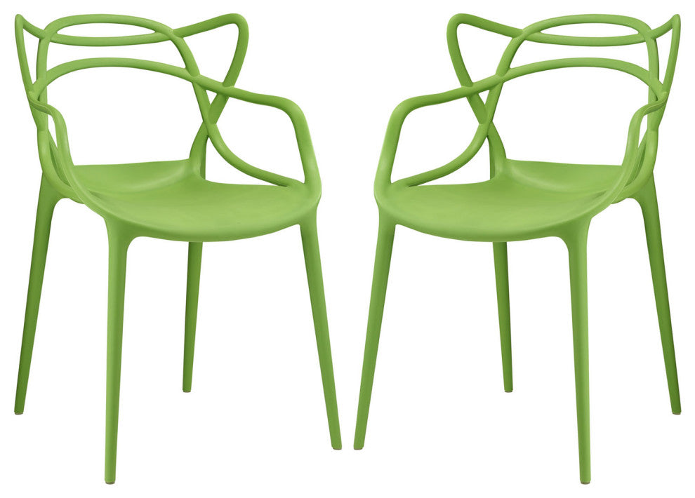 Modern Green Entangled Dining Set Set of 2