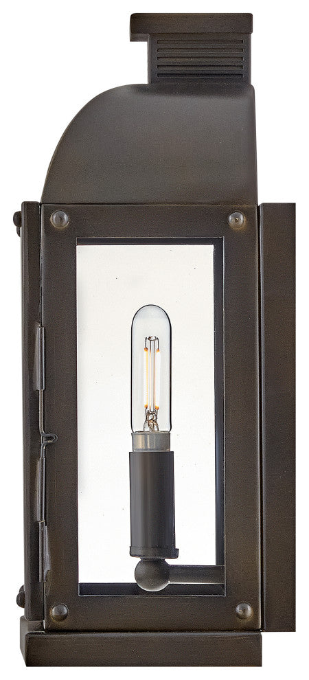 Hinkley Tiverton Small Wall Mount Lantern, Dark Oxidized Brass