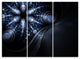 "Glittering Curvy Stylish Fractal Flower" Metal Wall Art, 3 Panels, 36"x28"