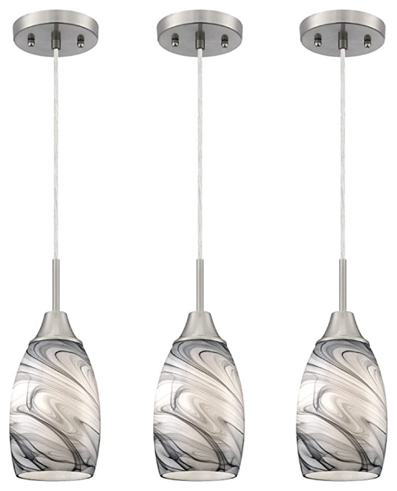 Gray hanging lights for kitchen 3 light pendant lighting Art Deco pendant lamp