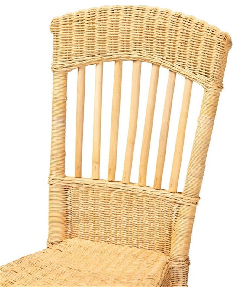 Barito Modern Bohemian Natural Brown Rattan Dining Chair