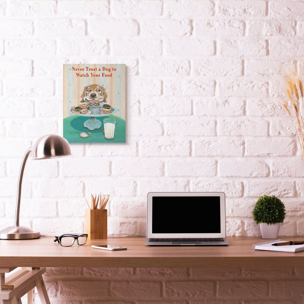 Stupell Industries Never Trust Funny Cartoon Pet Dog Design, 16"x20" , Canvas