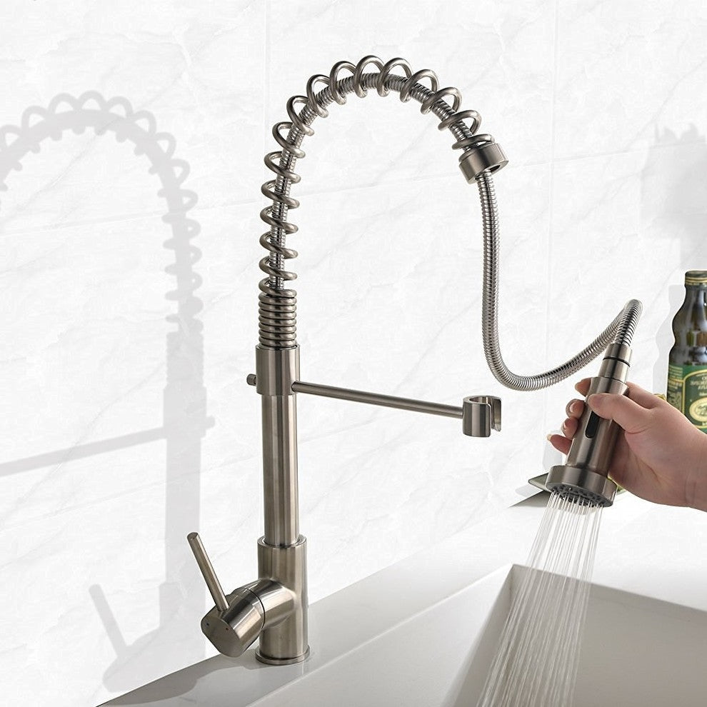 Bauta Single Handle Kitchen Sink Faucet With Pull Spray