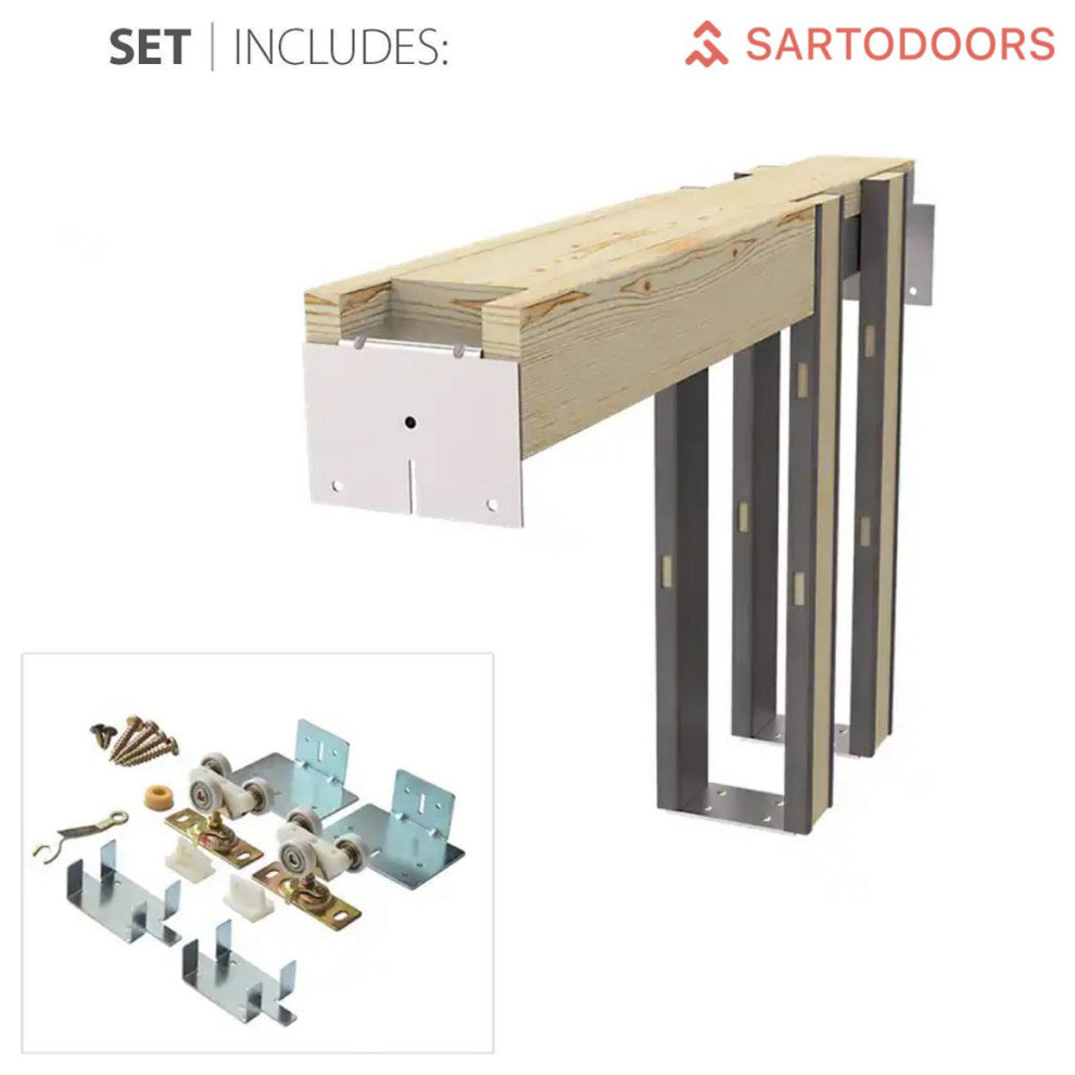 Sliding French Double Pocket Doors 84x84"