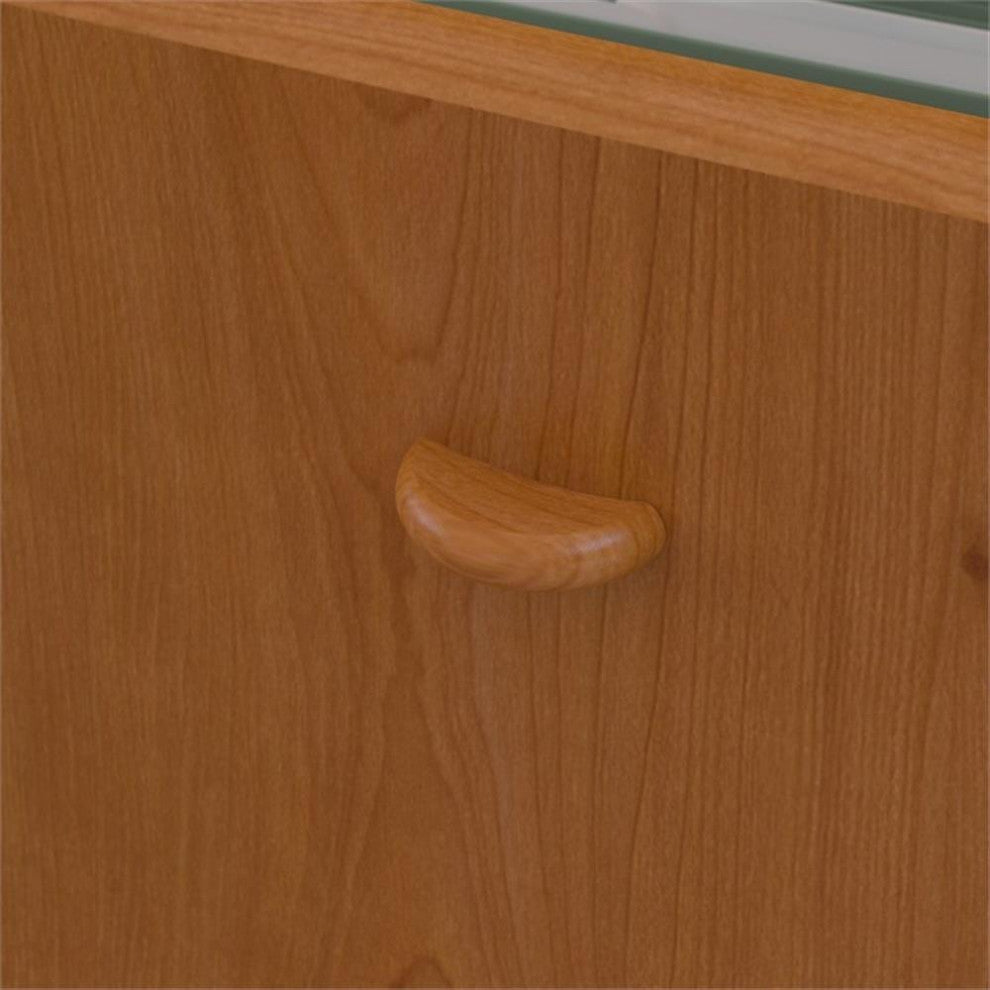 Series A 84W x 84D Corner Desk with Mobile File in Cherry - Engineered Wood
