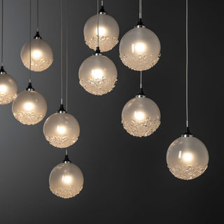 Fritz Globe 10-Light Pendant - Black - Frosted Glass - Standard