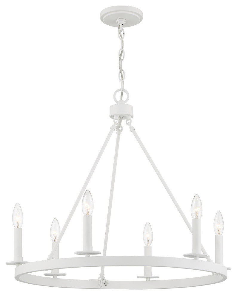 6-Light Chandelier, Bisque White