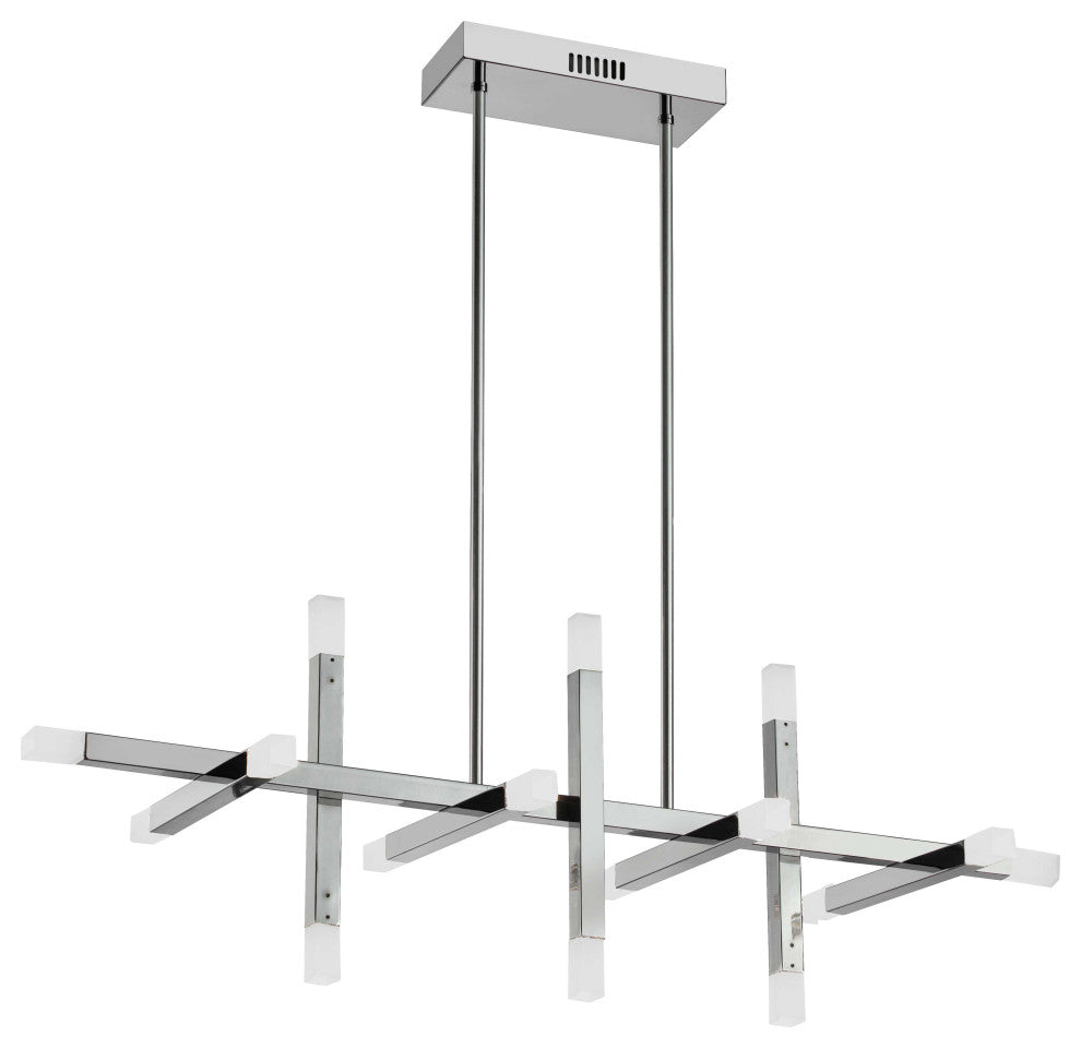 Acasia Contemporary 16 Light Polished Chrome White Metal Chandelier