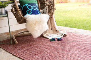 Unique Loom Rust Red Solid Outdoor 5' 0 x 8' 0 Area Rug