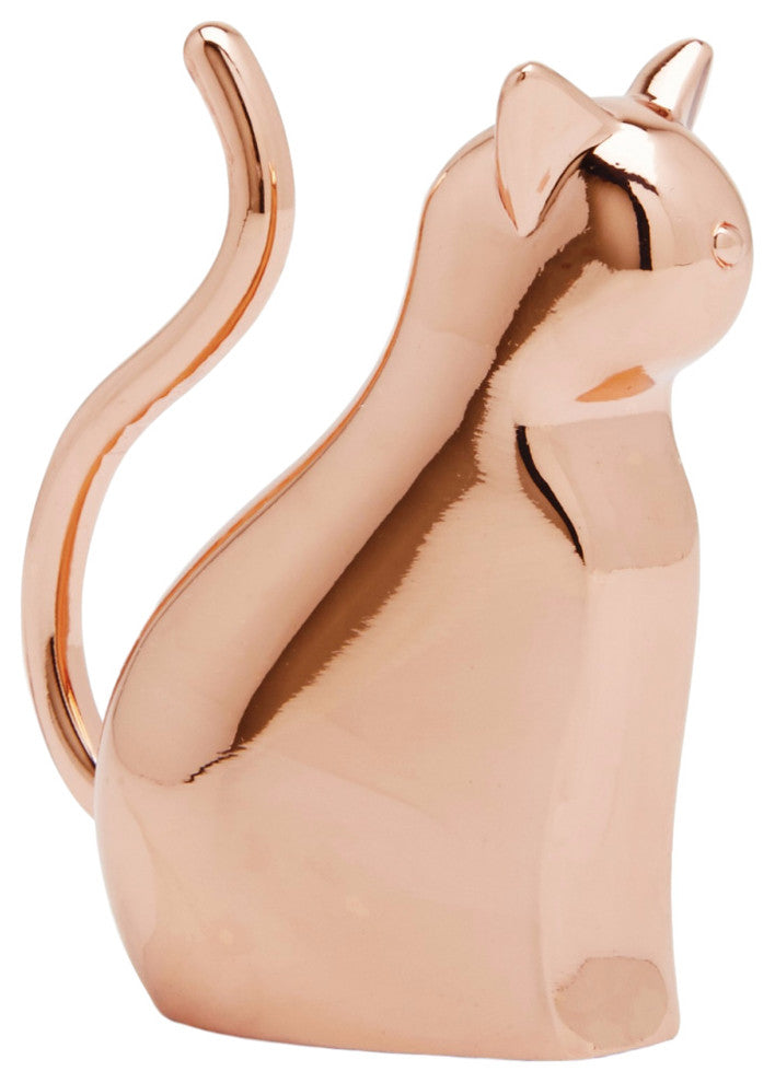 Anigram Cat Ring Holder, Copper