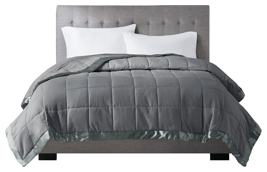 Madison Park Windom Lightweight Down Alternative Blanket With Satin Trim