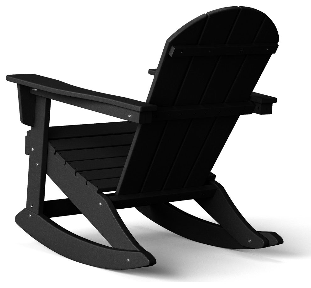 WestinTrends Outdoor Patio Adirondack Rocking Chair Lounger, Porch Rocker, Black