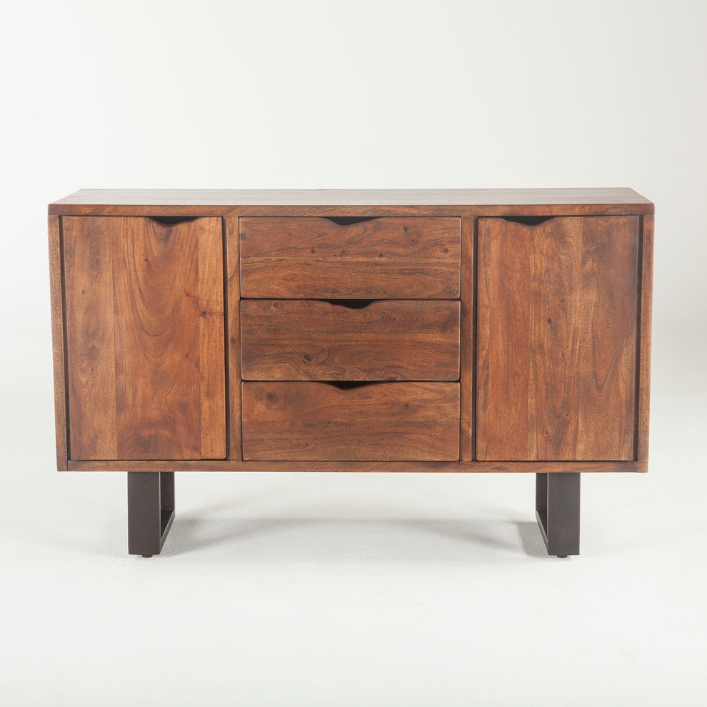 Belfrie 54-Inch Acacia Wood Sideboard in Dark Walnut Finish