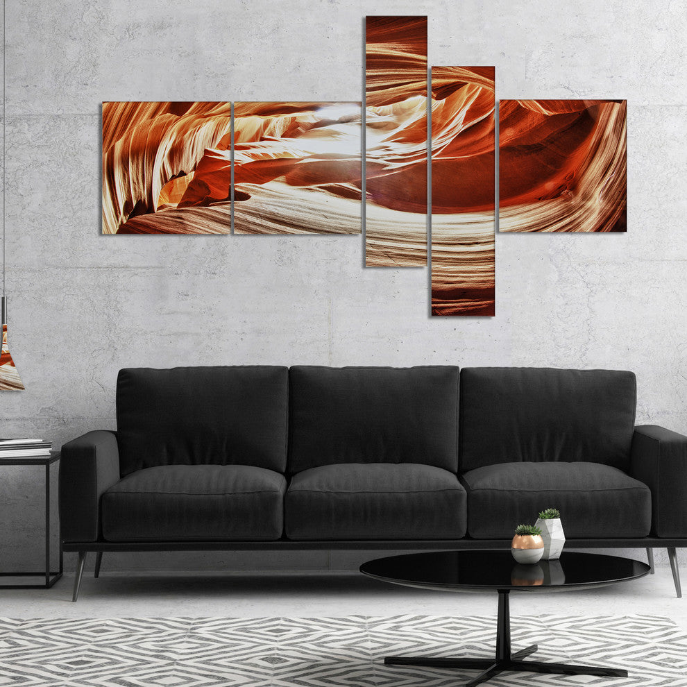 Antelope Canyon Arch, Landscape Photo Canvas Art Print, 60"x32", 5 panels