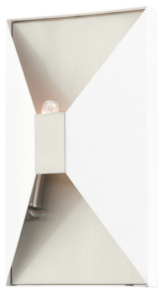 Textured White Contemporary, Geometric, Urban, Versatile, Sconce