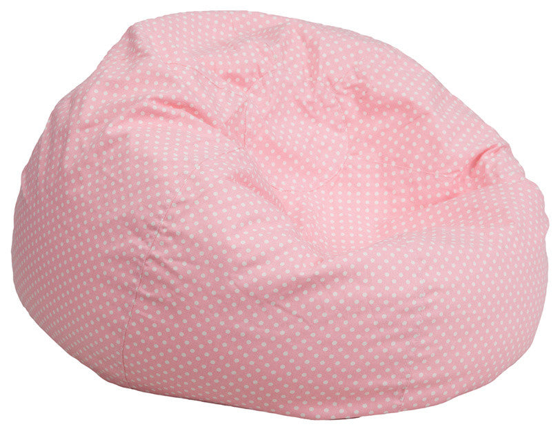 Bean Bag Chair, Pink, White, Oversized, Dots