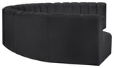 Arc Vegan Leather Upholstered 8-Pc. Inward Curved Modular Sectional, Black