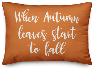 When Autumn Leaves Start To Fall Lumbar Pillow, Orange, 14"x20"