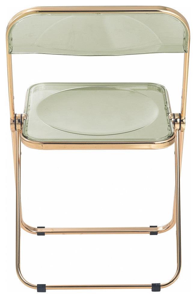 Lawrence Acrylic Folding Chair With Gold Frame, Amber