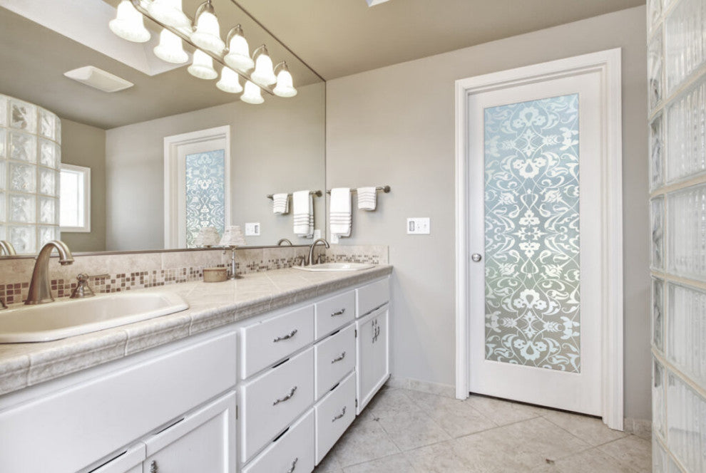 Interior Prehung Door or Interior Slab Door - Floweret - Primed - 24" x 96"...