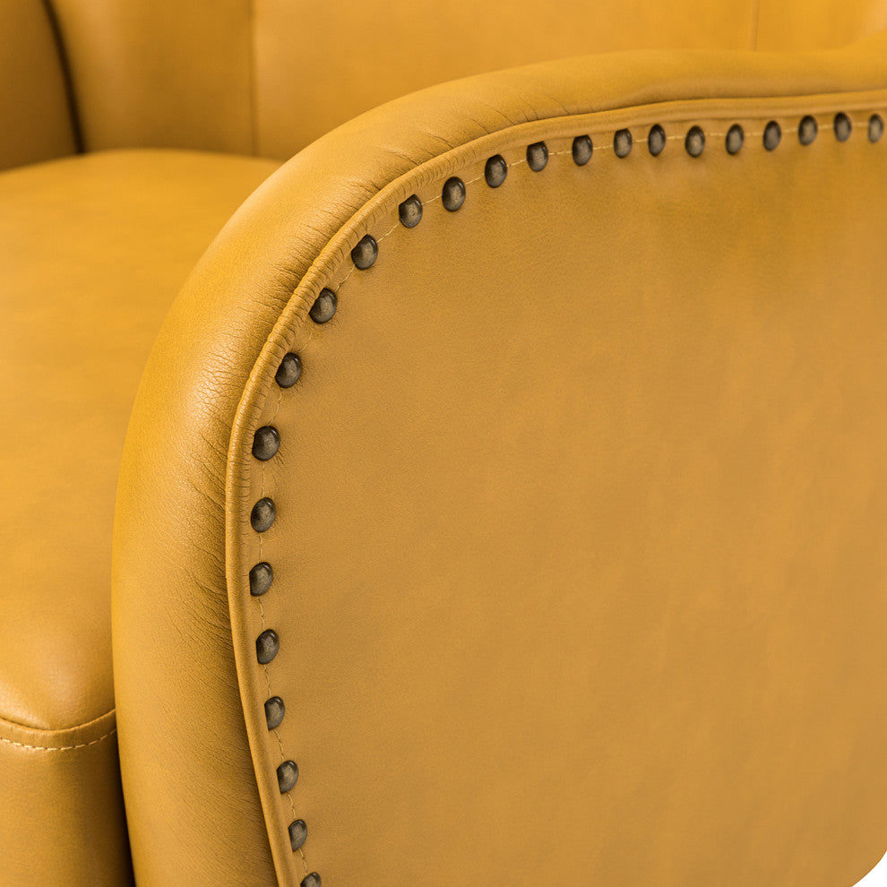 39" Comfy Living Room Armchair With Special Arms, Yellow