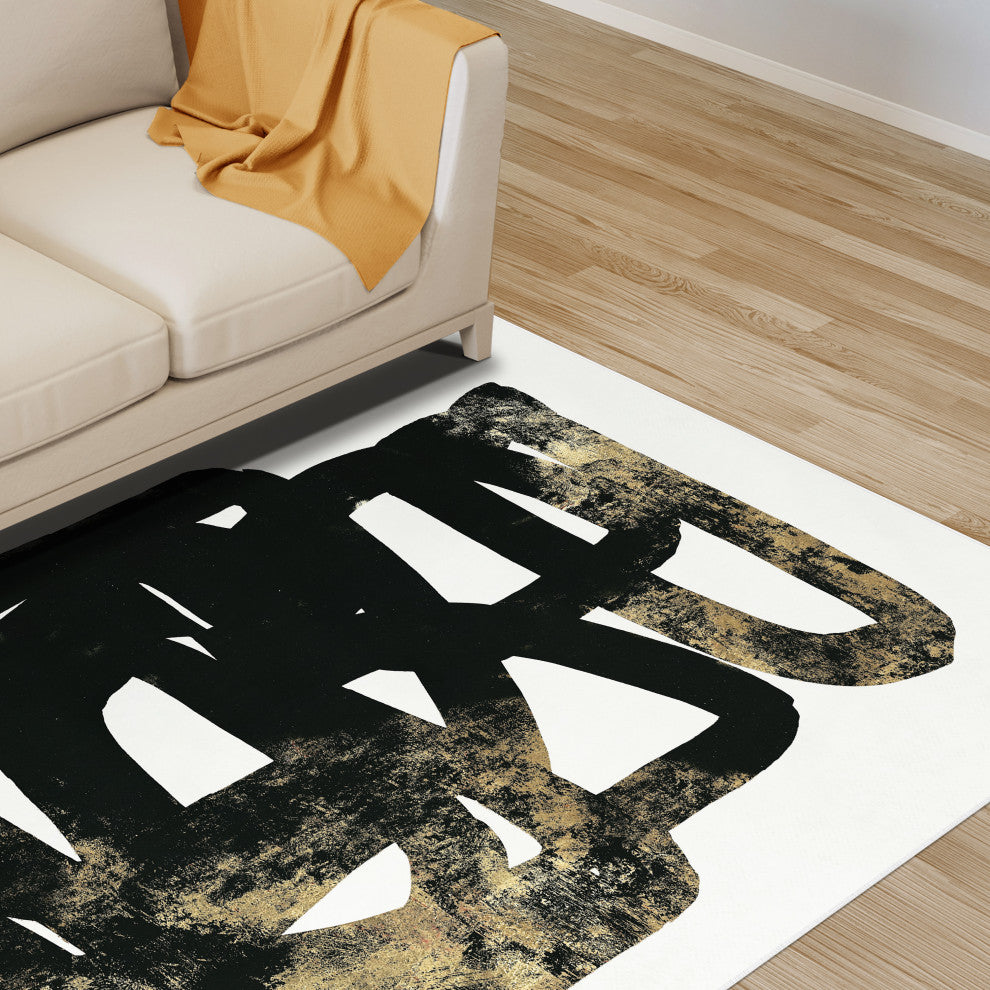 Sleek Shapes I Abstract Art Area Rug, 5'x7.5'