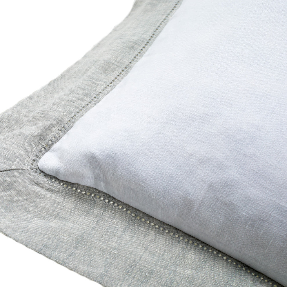 Atina 7-Piece King Linen Duvet Set, Gray