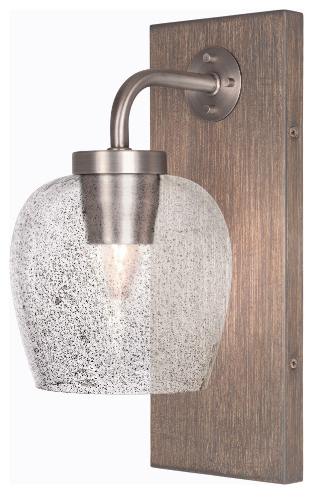 Oxbridge Wall Sconce, Graphite & Painted Distressed Metal, 6" Smoke Bubble