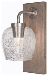 Oxbridge Wall Sconce, Graphite & Painted Distressed Metal, 6" Smoke Bubble