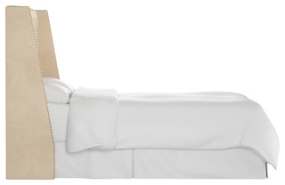 Williams Twin Nail Button Wingback Headboard, Velvet Pearl