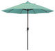 9' Bronze Auto-tilt Crank Lift Aluminum Umbrella, Sunbrella, Spectrum Mist