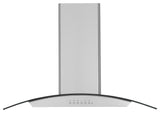 Ancona Convertible Island Glass Canopy Range Hood, Night Light Feature, 36 in.