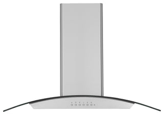 Ancona Convertible Island Glass Canopy Range Hood, Night Light Feature, 36 in.