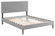 Modway Jessamine Full Fabric Platform Bed With Round Tapered Legs, Light Gray