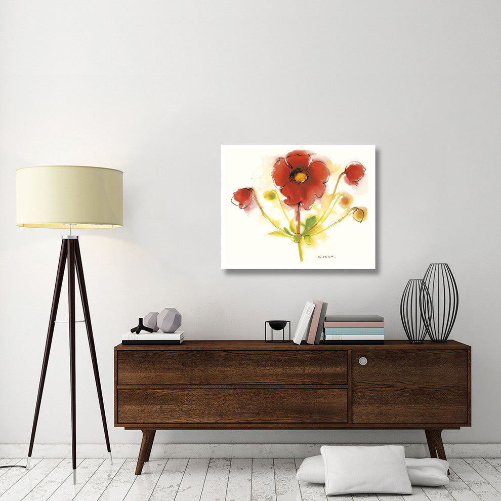 "Flores Rojas IV" Digital Paper Print by Shirley Novak, 37"x30"