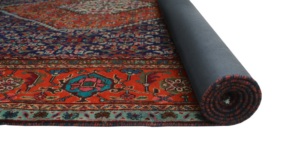 Fine Vintage Distressed Moneereh Navy Rug