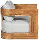 Paradiso Outdoor Solid Teak Swivel Chair - Light Grey Fabric