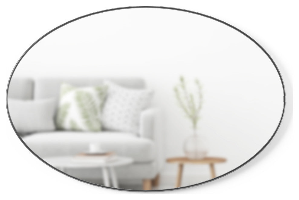 Hubba 24 x 36" Oval Mirror Metallic Titanium