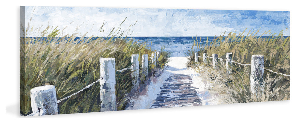 "Sandy Beach Pathway" Painting Print on Wrapped Canvas, 60x20