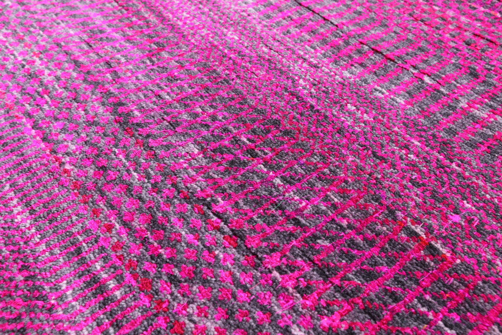 7' Square Wool and Silk Super Savannah Gabbeh Hand Knotted Rug Q6096